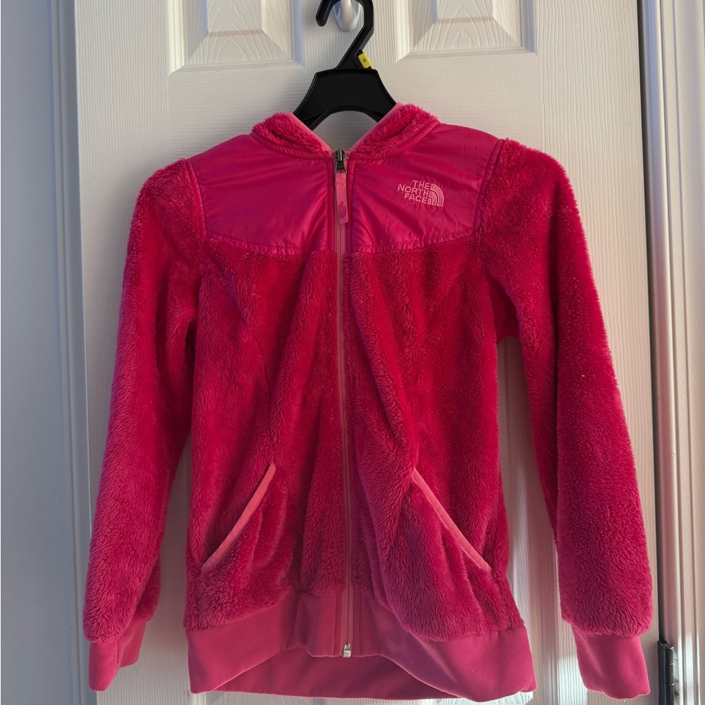 North face girls pink fleece zip up